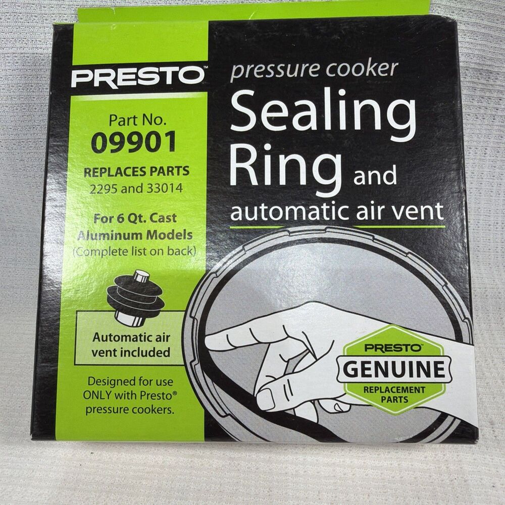 Presto 09901 6 Qt Pressure Cooker Sealing Ring Gasket Air Vent OEM Part NEW